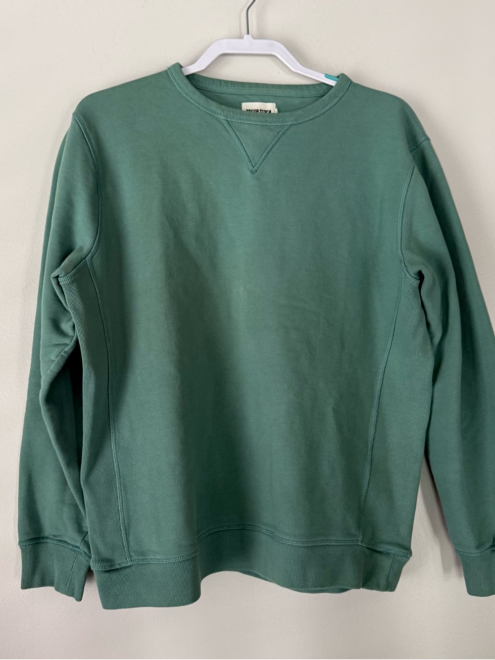Taylor Stitch Men's Crewneck Sweatshirt Moss Green Medium/40 EUC Organic Cotton